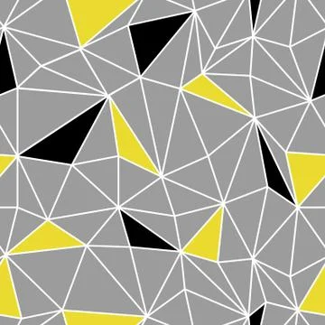 Low poly seamless repeat pattern. Triangular facets. Vector pattern. Wirefram Stock Illustration