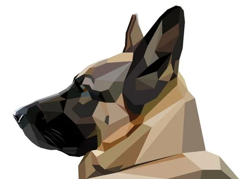 Low poly shepherd snout Stock Illustration