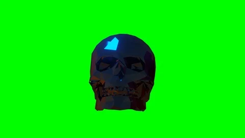 The Low Poly Skull, 3D render Stock Footage 127039451