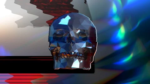 The Low Poly Skull, 3D render Stock-Footage 127039588