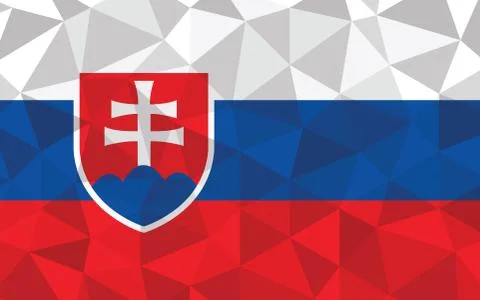 Low poly Slovakia flag vector illustration. Triangular Slovak flag graphic. S Illustration