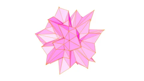 Low poly slow moving figure. abstract animation. 3d render Stock Footage 120613539