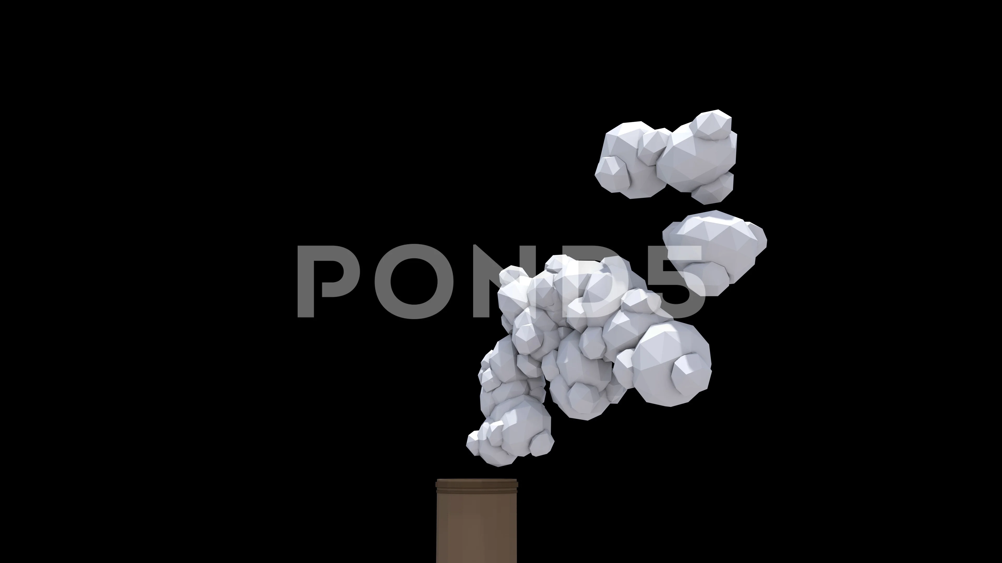Low Poly smoke 3d animation. | Stock Video | Pond5