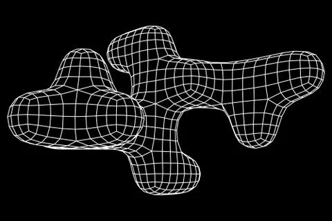 Low poly smooth mesh Stock Illustration