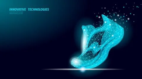 Low poly sneaker model. Digital symbol cryptocurrency game sten. Walking to earn Stock-Illustration