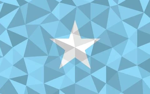 Low poly Somalia flag vector illustration. Triangular Somali flag graphic. So Stock Illustration