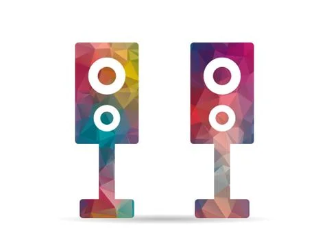 Low poly speaker icon Stock Illustration