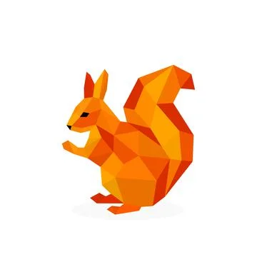 Low poly squirrel image. polygonal animal vector illustration logo Illustrazione stock