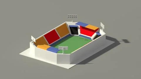 Low Poly Stadium 3D Model