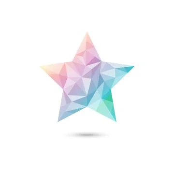 Low poly star gradient Stock Illustration