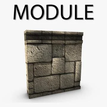 Low poly stone wall module 3D Model