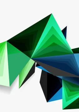 Low poly style 3d triangle line Illustrazione stock