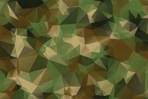 Low poly style camouflage pattern texture background Illustrazione stock