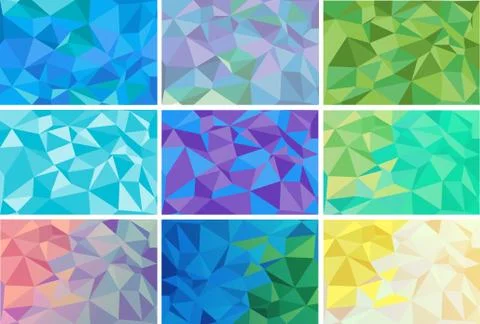 Low poly style illustration graphic background Set Stock Illustration