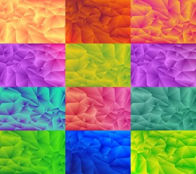 Low poly style illustration graphic background Set Stock Illustration