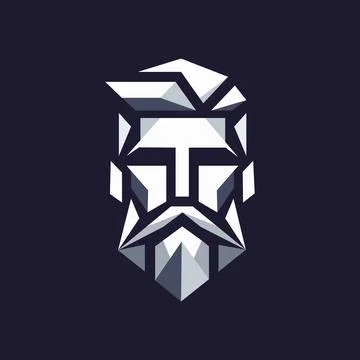 Low poly style logo of man with a beard Stock Illustration