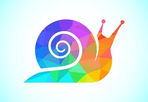 Low poly style Shell, Snail Logo sign symbol, Shell logo design 스톡 일러스트