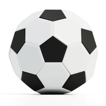 Low-poly stylized soccer ball isolated on white background. 3D illustration Stock Illustration