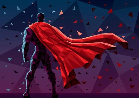 Low Poly Superhero Stock Illustration