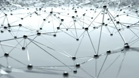 Low poly surface with connected dots and lines Stock Illustration