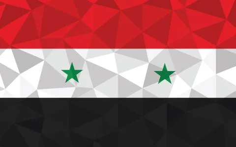 Low poly Syria flag vector illustration. Triangular Syrian flag graphic. Syri Stockillustratie