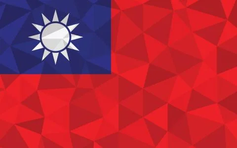 Low poly Taiwan flag vector illustration. Triangular Taiwanese flag graphic.  Stock-Illustration