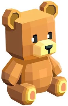 Low Poly Teddy Bear Stock Illustration