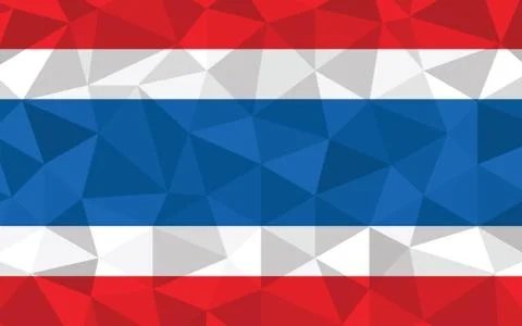 Low poly Thailand flag vector illustration. Triangular Thai flag graphic. Tha Stock-Illustration