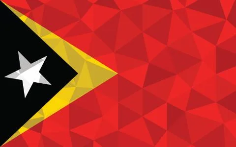 Low poly Timor Leste flag vector illustration. Triangular Timorese flag graph Stock-Illustration