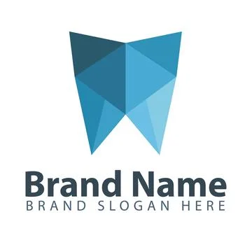 Low poly tooth logo design Stock Illustration