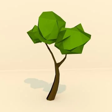 Low-Poly Tree Stock Illustration