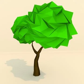Low-Poly Tree Stock Illustration