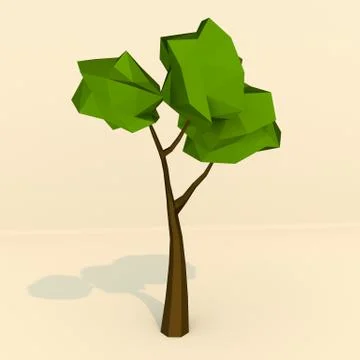 Low-Poly Tree Stock Illustration