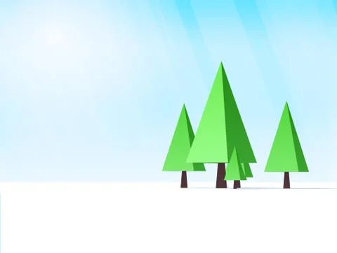 Low poly trees Stock Illustration