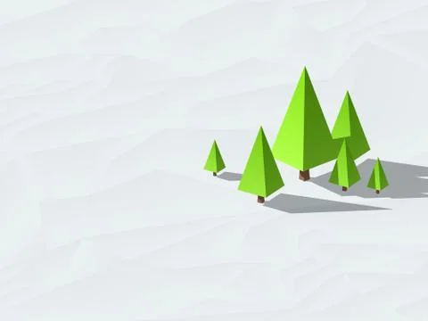 Low poly trees Stock Illustration
