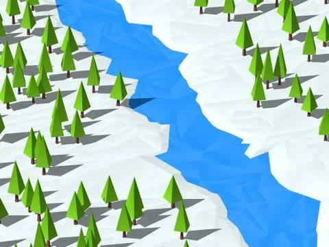 Low poly trees Stock Illustration