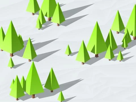 Low poly trees Stock Illustration