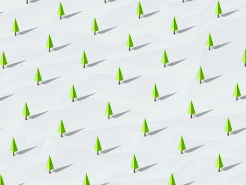 Low poly trees Stock Illustration