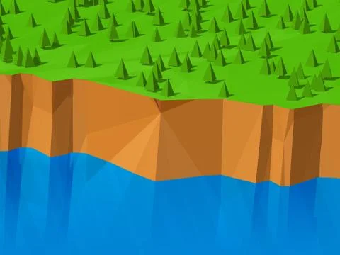 Low poly trees Stock Illustration