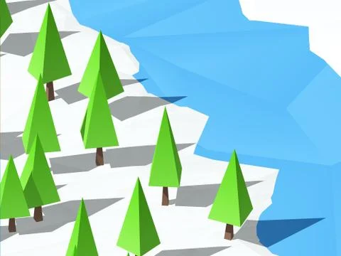 Low poly trees Stock Illustration
