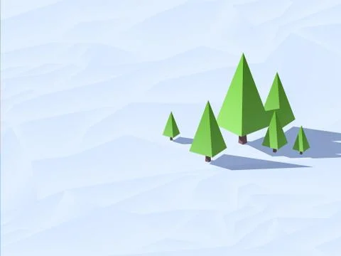 Low poly trees Stock Illustration