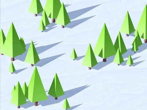 Low poly trees Stock Illustration