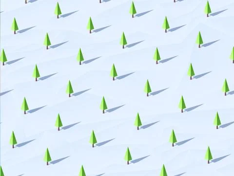 Low poly trees Stock Illustration