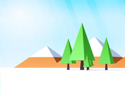 Low poly trees Stock Illustration