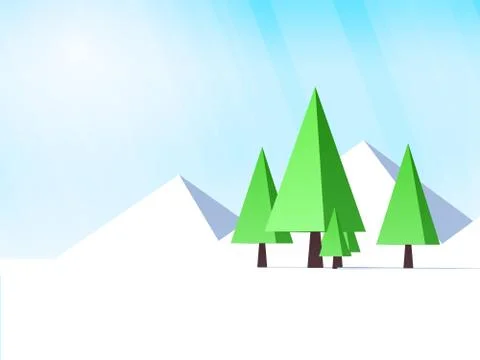 Low poly trees Stock Illustration