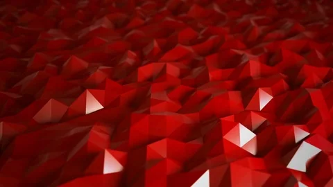 Low poly triangle pattern loop, abstract wavy surface -4k Stock Footage 77498016