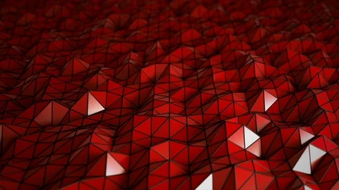 Low poly triangle pattern loop, abstract wavy surface -4k Stock Footage 77504750