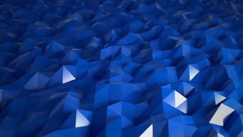 Low poly triangle pattern loop, abstract wavy surface -4k Stock Footage 77515852