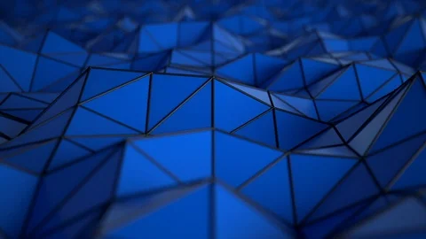 Low poly triangle pattern loop, abstract wavy surface -4k Stock Footage 77520386