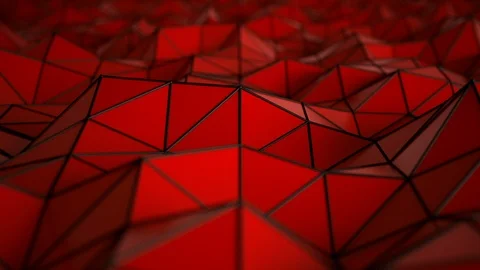Low poly triangle pattern loop, abstract wavy surface -4k Stock Footage 102881228